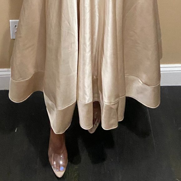 Brand New Double Layer A-Line Satin Dress - Picture 8 of 9